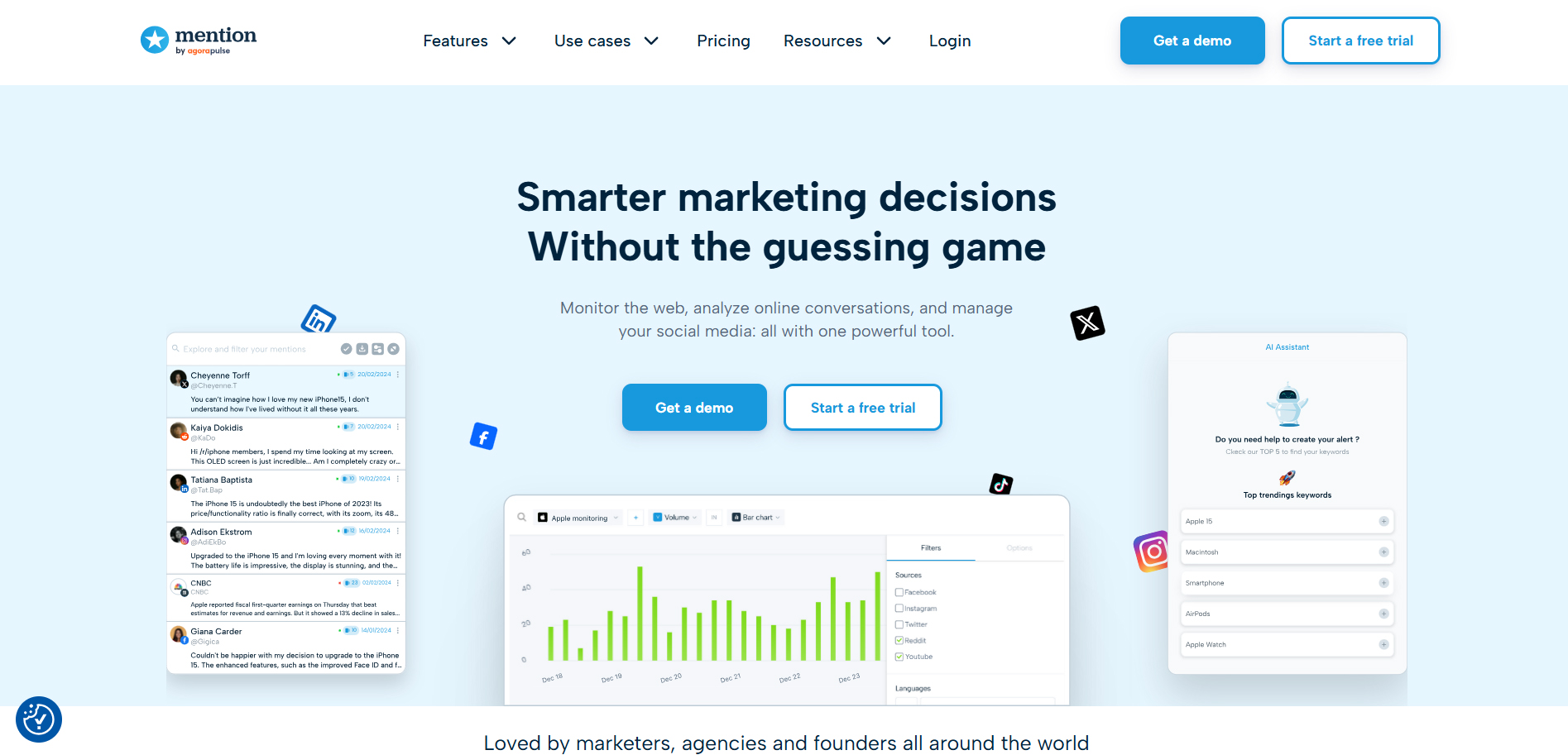 Інтерфейс платформи Mention 